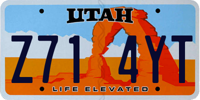 UT license plate Z714YT