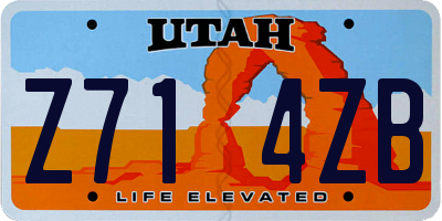 UT license plate Z714ZB