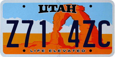 UT license plate Z714ZC