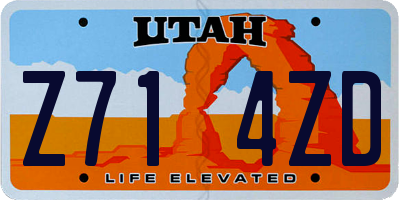 UT license plate Z714ZD