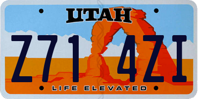 UT license plate Z714ZI