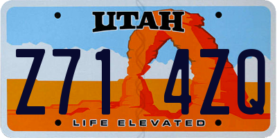 UT license plate Z714ZQ