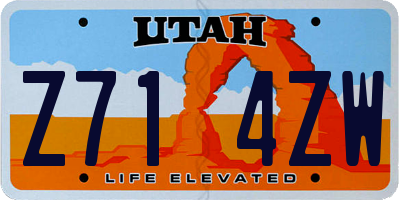 UT license plate Z714ZW