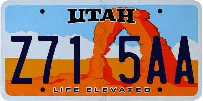 UT license plate Z715AA