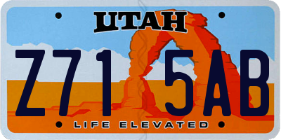 UT license plate Z715AB