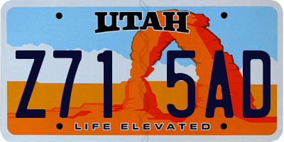UT license plate Z715AD