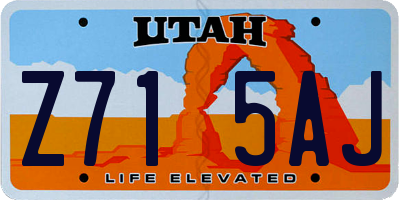 UT license plate Z715AJ