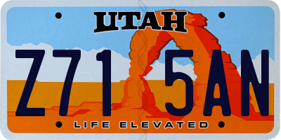 UT license plate Z715AN