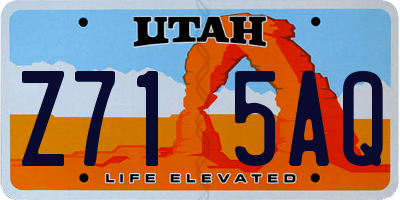 UT license plate Z715AQ
