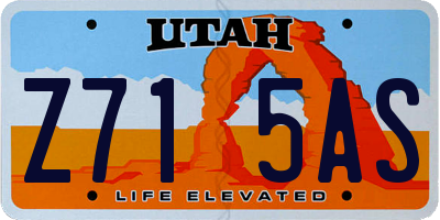 UT license plate Z715AS