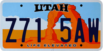 UT license plate Z715AW
