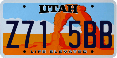 UT license plate Z715BB