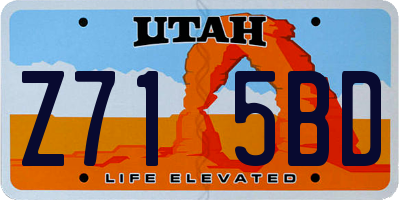 UT license plate Z715BD