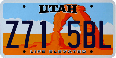 UT license plate Z715BL