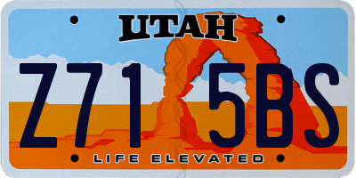 UT license plate Z715BS