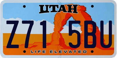 UT license plate Z715BU