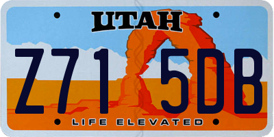 UT license plate Z715DB