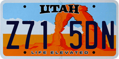 UT license plate Z715DN