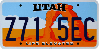 UT license plate Z715EC