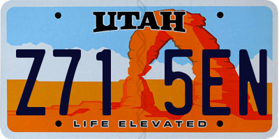 UT license plate Z715EN