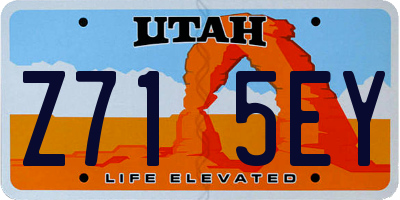 UT license plate Z715EY
