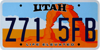 UT license plate Z715FB