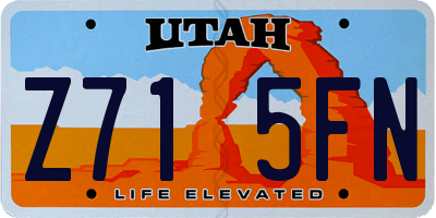 UT license plate Z715FN