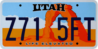 UT license plate Z715FT