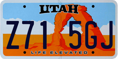 UT license plate Z715GJ