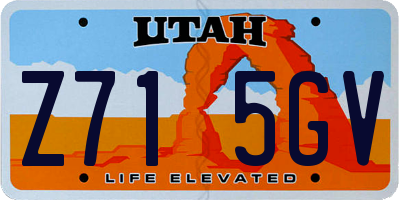 UT license plate Z715GV