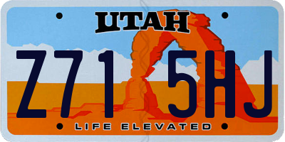 UT license plate Z715HJ