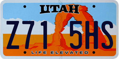 UT license plate Z715HS