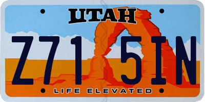 UT license plate Z715IN