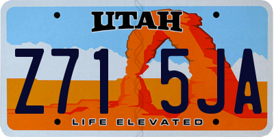 UT license plate Z715JA