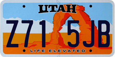 UT license plate Z715JB