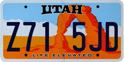 UT license plate Z715JD