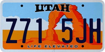 UT license plate Z715JH