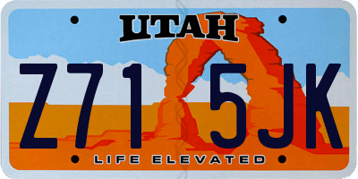 UT license plate Z715JK