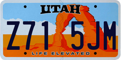 UT license plate Z715JM