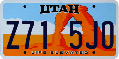 UT license plate Z715JO