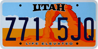 UT license plate Z715JQ