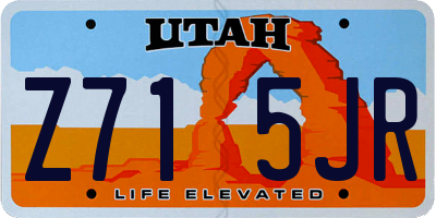 UT license plate Z715JR