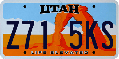 UT license plate Z715KS