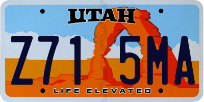 UT license plate Z715MA
