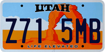 UT license plate Z715MB