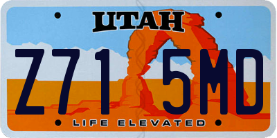 UT license plate Z715MD