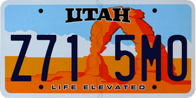 UT license plate Z715MO