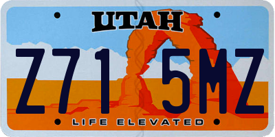 UT license plate Z715MZ