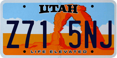 UT license plate Z715NJ