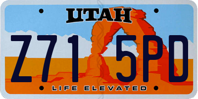 UT license plate Z715PD